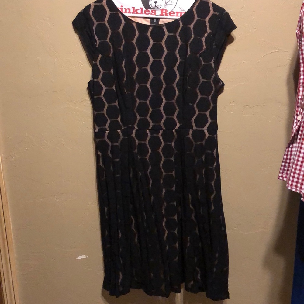 Black Hexagon Patterned Dress.